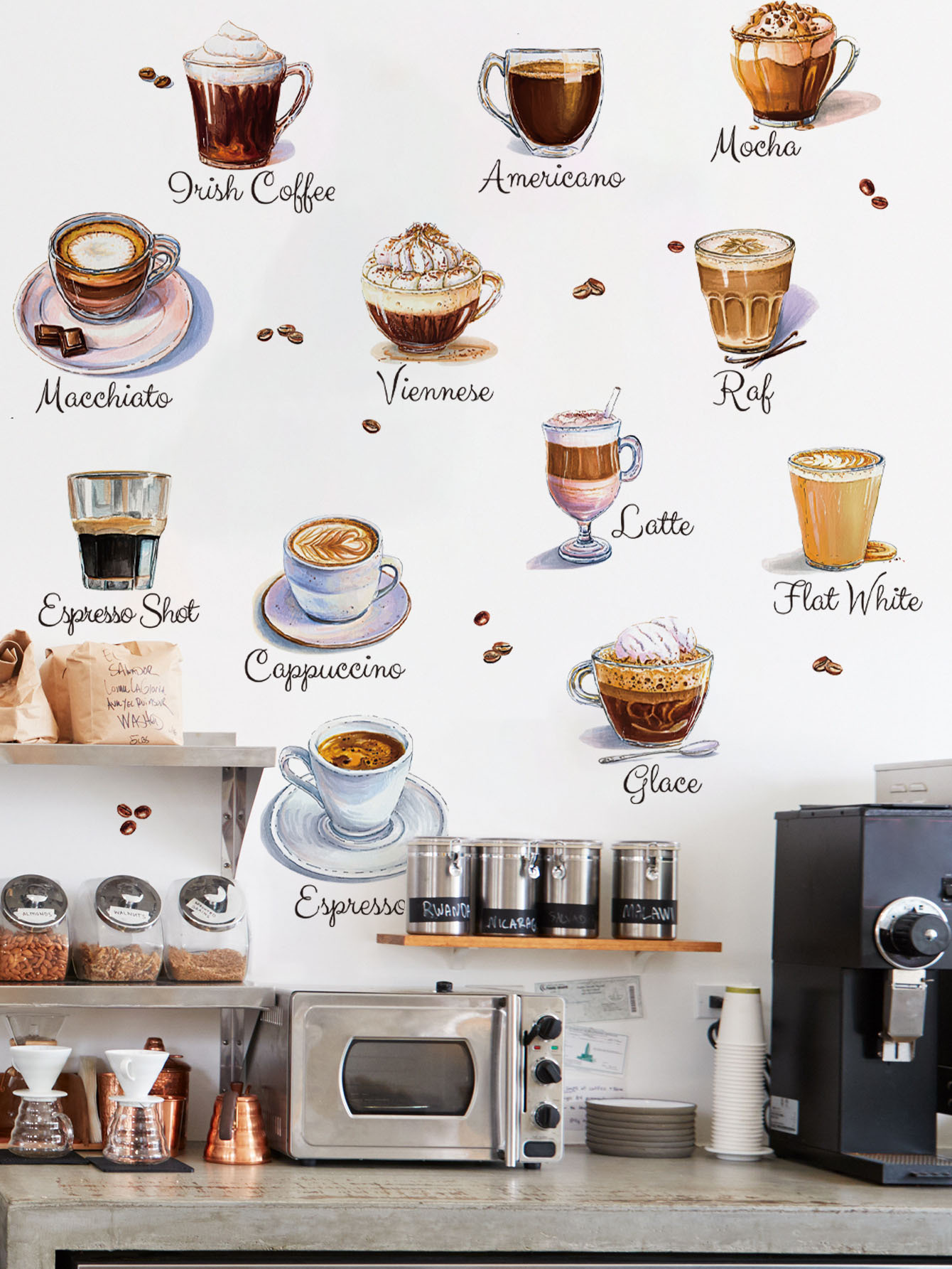 Kaffeetassen-Wandaufkleber Sel – Pvc Panel Background Bewertung und Preis