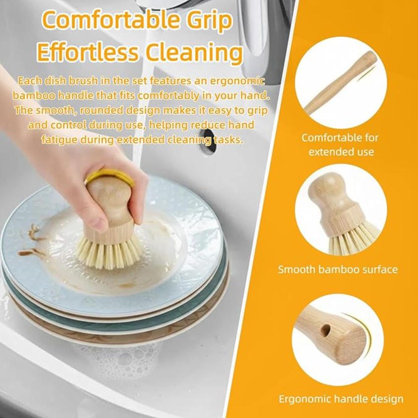 6-teiliges Bambus-Geschirrbürs – Substrate Coconut Fiber Bewertung und Preis